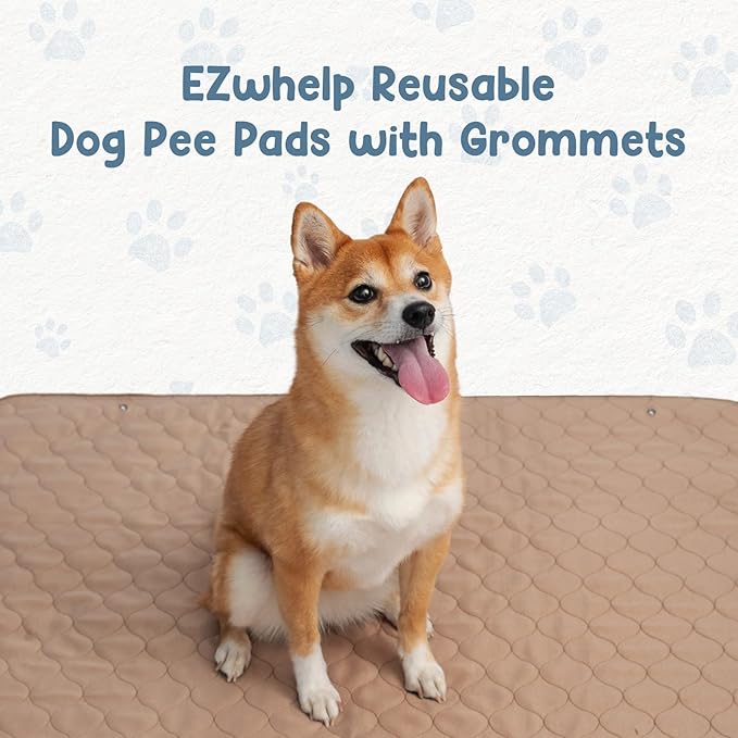 EZwhelp Washable Pee Pads for Dogs - Waterproof Training Pads for Dogs, Reusable & Sanitary, Rounded Corners, Laminated, Lightweight, Durable, Pet Essentials for Training and Whelping, 47" x 47"
