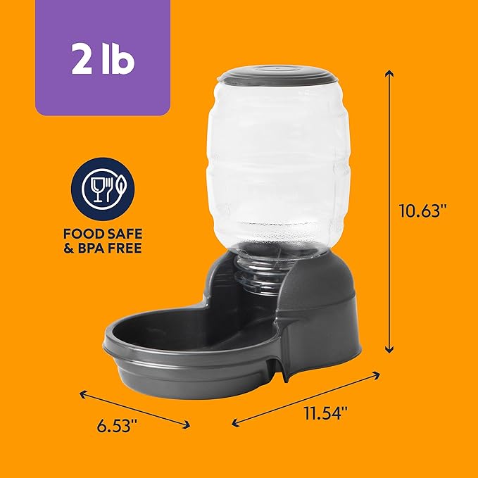 Petmate Replendish Gravity Automatic Dog Water Dispenser Pet Waterer and Pet Feeder Set with Microban Protection Base, 100% BPA Free, Wide Mouth Bowl - 0.5 Gallon Water, 2 lb Food