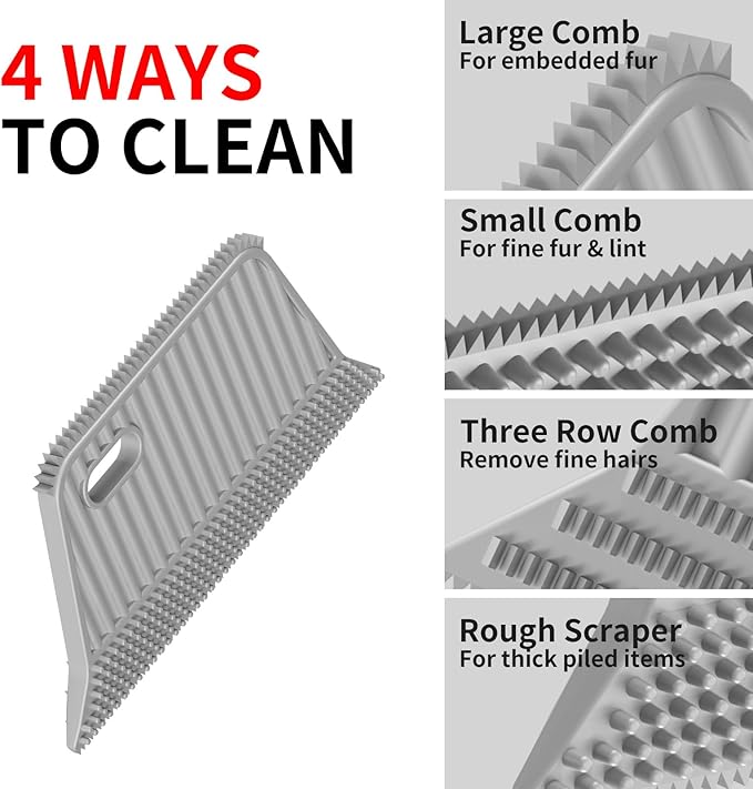 Pet Hair Remover, Dog Cat Carpet Rake, Lint Remover Shaver for Sofas 3-Pack | Wool Hand Pet Hair Removal Tool, Cleans Carpets Car Cushions Pet Beds Furniture, Works on All Fabric & Rug