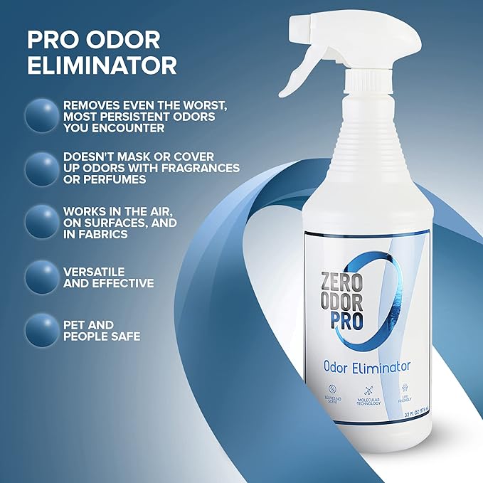 Zero Odor Pro - Commercial Strength Eliminator Odor Neutralizer, Room Deodorizer Odor Eliminator Musty Smell - Strongest Odor Eliminator Trigger Spray, (32-ounce) (Pack of 2)