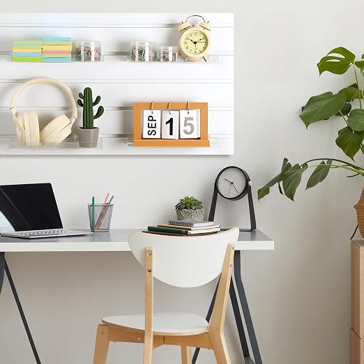 Yalikop 4 Pcs Slatwall Shelves Clear Acrylic Slatwall Shelves Organizer Wall Mounted Hanging Accessories Plastic Panel Display Shelf for Retail Store Boutique Garage Home(No Fence Style,10 x 4 Inch)