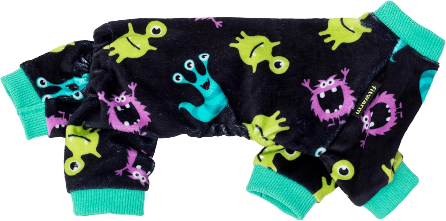 Fitwarm Cute Monster Halloween Dog Pajamas, Funny Costumes for Small Dogs Boy Girl, Festive Pet Clothes, Green, Purple, Black, XS