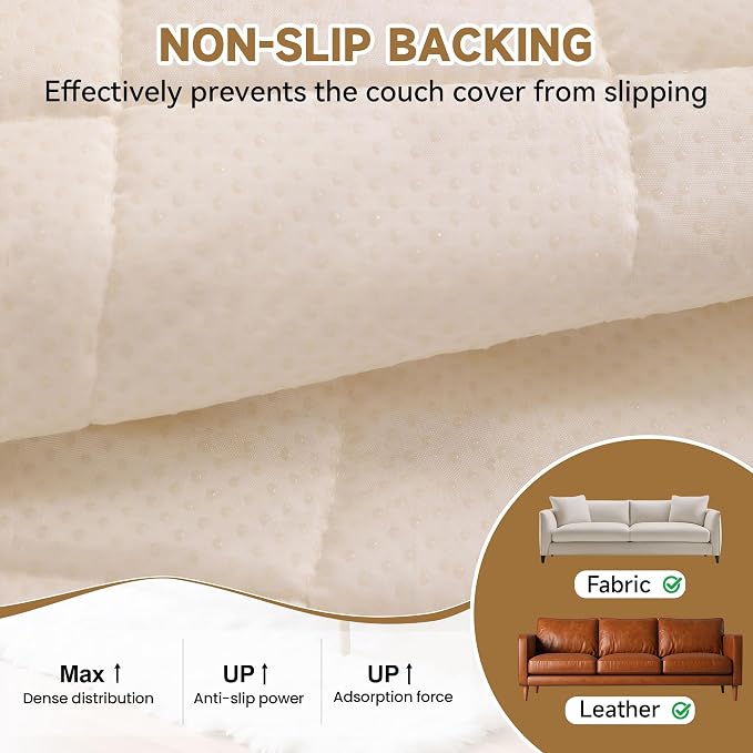 OTOB Couch Cover for Dogs Washable, Non Slip Funny Pet Couch Covers Sofa Slipcovers Cushion Mat, Plush Soft Cozy Pet Friendly Furniture Protector, All Seasons (Coffee, 23.6" x 47.2")