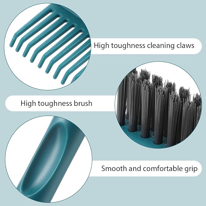 2Pcs 2-in-1 Hair Brush Cleaner & Remover Tool Brush Cleaning Tool Comb Cleaner Effective Hairbrush Cleaner Hair Brush Remover Rake for Man Woman Home Travel Salon Removing Hair Dust