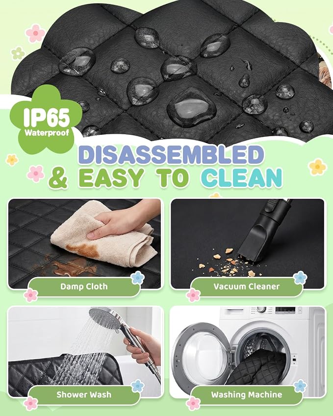 Dog Car Seat Cover, 600D Heavy Dute Car Seat Cover for Dogs Pets,100% Waterproof Anti-Scratch Nonslip Dog Hammock for Cars, Seat Covers Protector with SeatBelt for Sedan SUV Truck XLPRO Hard Black