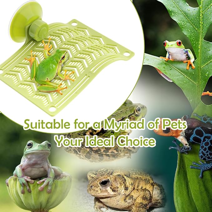 1 Pack Plastic Frog Hammock with Suction Cup Tree Frog Suction Platform Reptile Terrarium Decoration for Toad African Dwarf Frog Tree Frog