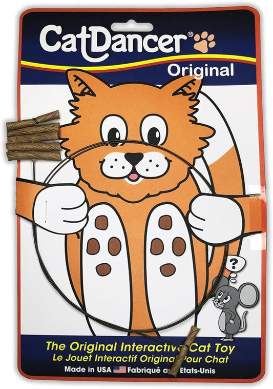 Cat Dancer Interactive Cat Toy - Fun and Fitness for Your Furry Friend - Engaging Paper Roll Attached with 30 Inches Flexible Spring Steel Wire for Playful Cats – 2 Pack