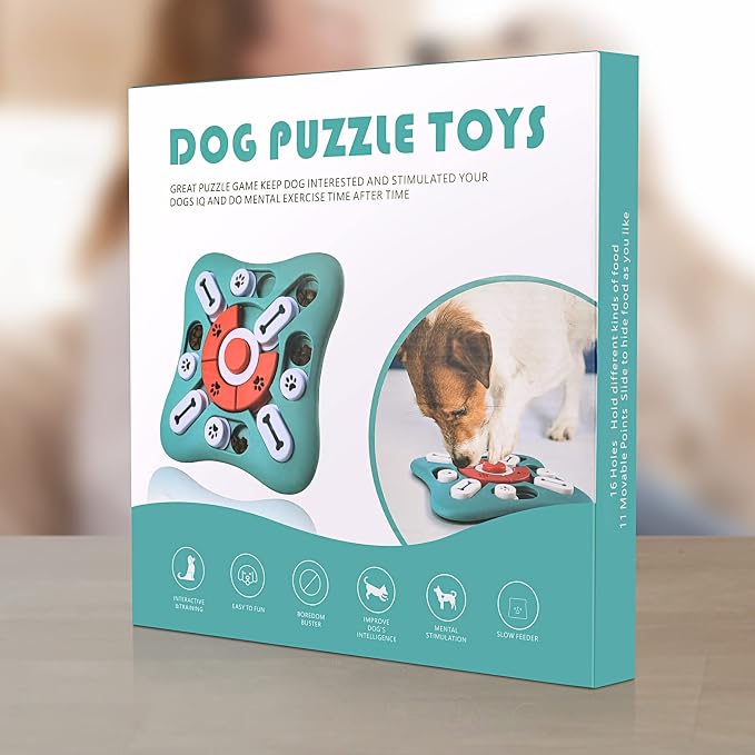 PETSTA Dog Puzzle Toys, Treat Dispensing Dog Enrichment Toys for IQ Training and Brain Stimulation, Interactive Mentally Stimulating Toys as Gifts for Puppies, Cats, Dogs