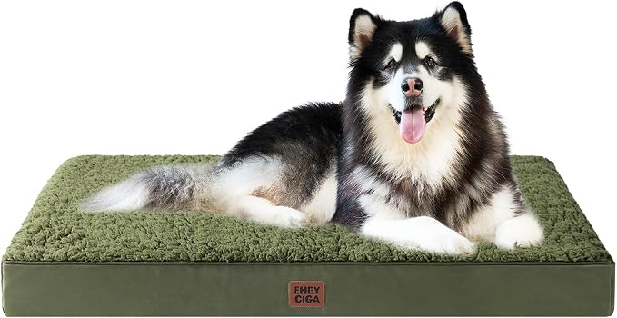 EHEYCIGA Orthopedic Dog Bed Extra Large with Removable Washable Cover, 50IN | Egg Crate Foam Support, Durable Oxford fabric, Non-Slip Bottom, Machine Washable, Soft Waterproof Plush Pet Bed Mat For Crate