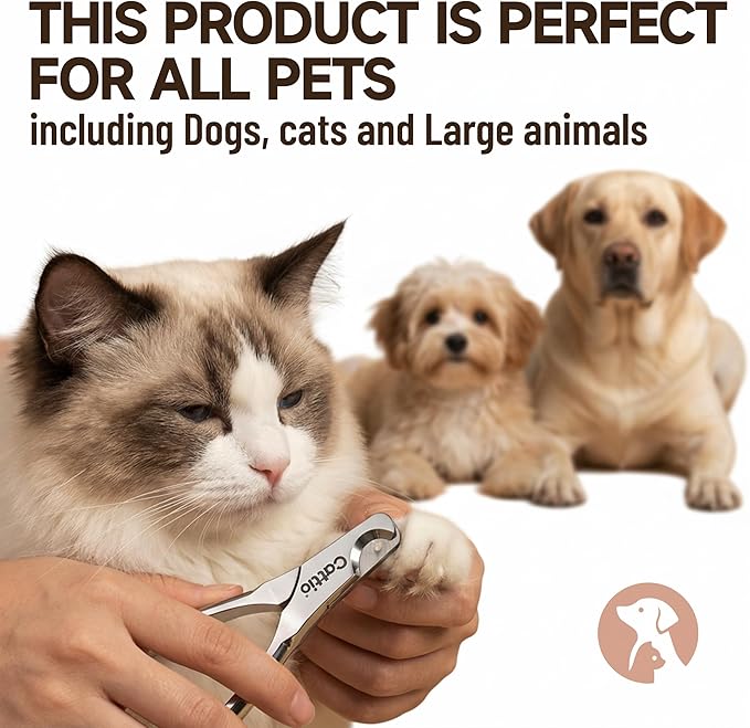 Dog Nail Clippers | All Steel Material, Built-in Spring, Heavy Duty, Full Metal Razor Sharp Professional, For All Dogs Cats with Thick Toenails