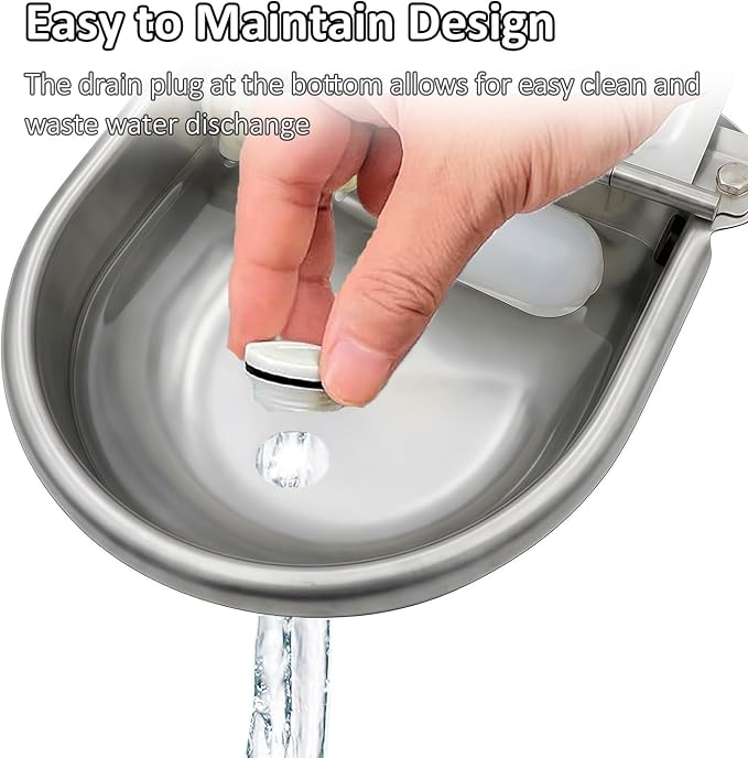 Automatic Water Dispenser for Dogs and Cats - Stainless Steel Dog Water Bowl Dispenser Outdoor Large Pets Waterer Feeder for Poultry and Livestock
