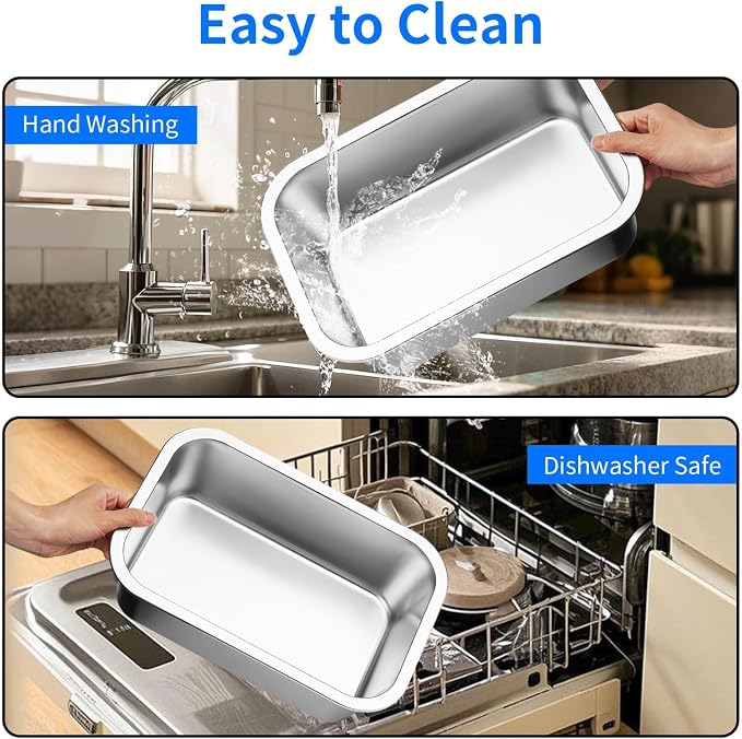 Ohtomber 2.65 Gallons Stainless Steel Dog Bowl, Big Pet Water & Food Bowl | High Capacity Metal Feeder Trough Dish Plate, Outdoor Use, For Big & Extra Large Breeds, Also for Cats