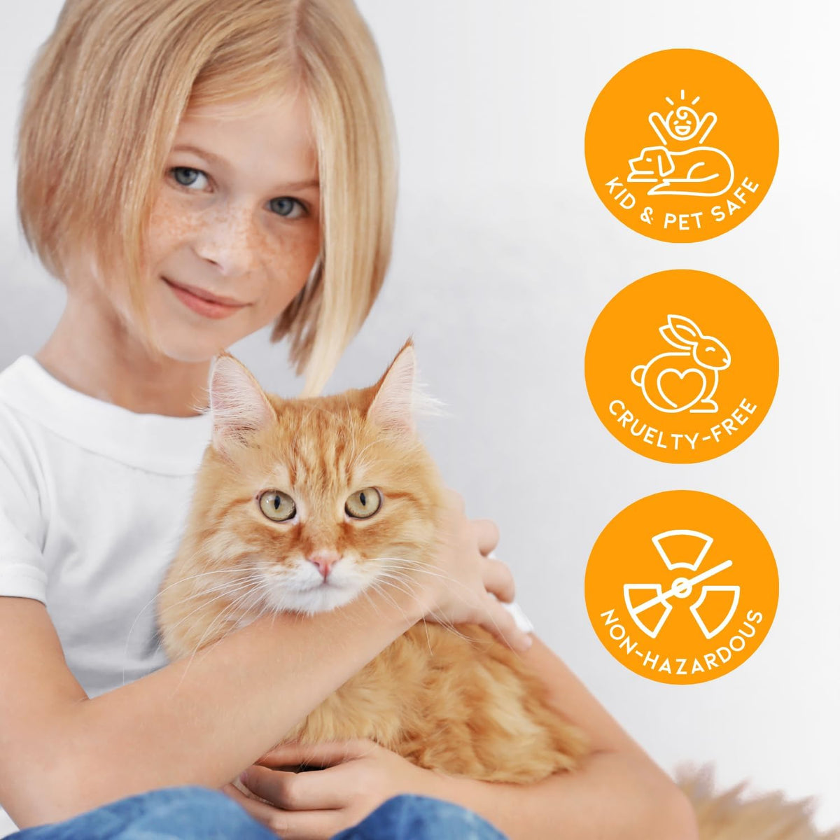 Cat Litter Deodorizer Jar (Orange Scent, 16 Oz, Pack of 1) - Cat Litter Odor Control Gel In A Jar - Cat Litter Box Pet Air Freshener - Litter Odor Eliminator to Freshen Air
