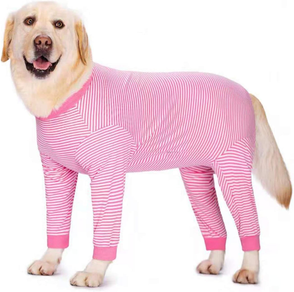 Yeapeeto Dog Onesie Surgery Recovery Suit for Large Medium Bodysuit Dogs Pajamas PJS Full Body for Shedding, Prevent Licking, Wound Protection, Cone Alternative (5XL, Pink)