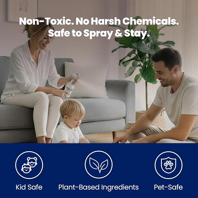 Dust Mite Killer Spray by Mite-B-Gone 16oz | Naturally Kills Human Mites, Chicken, Bird, Dust, Spider, Rat, Turkey, Carpet Mites | Family & Pet Safe Treatment for Homes, Furniture, Bedding & Farms