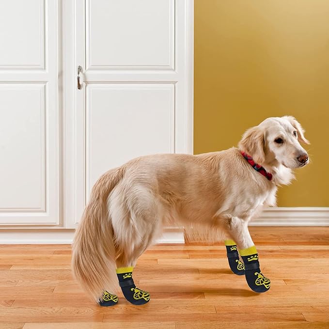 EXPAWLORER Anti Slip Dog Socks to Prevent Licking Paws,Winter Dog Boots & Paw Protectors,Dog Booties for Hardwood Floors with Grippers,Dog Shoes for Hot/Cold Pavement Small Medium Large Senior Dog