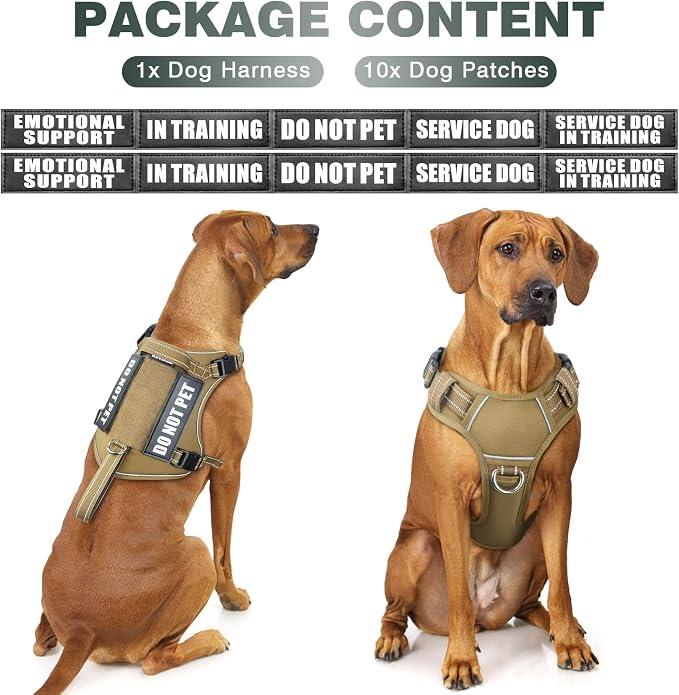 Tactical Dog Harness, No Pull Dog Harness for Medium Large Dogs with Handle & Molle, Military Service Dog Vest Harness in Training Pet Harness for Small Dogs