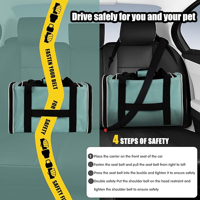 Cat Dog Carriers Soft-Sided Pet Carrier Large Cats for Medium Big Cat Small Dog Puppy up to 16lbs TSA Airline Approved Animal Collapsible Cat Carrier Carriers Travel Carrier Cat Bag (17x11x11)