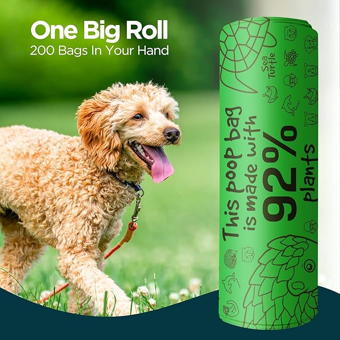 The Original Poop Bags® 92% Plant-Based Dog Waste Bags, USDA Certified Biobased, Extra-Large & Leak-Proof, Single Bulk Roll (600 Count (Pack of 3))