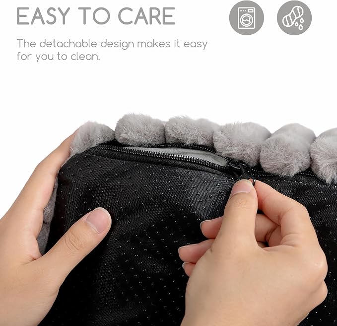 Hollypet Small Dog Large Cat Bed Puppy Couch Beds for Pets up to 25 lbs | Fluffy Dog Cat Couch Plush Soft Warming Pets Beds with Machine Washable Cover and Non-Slip Bottom
