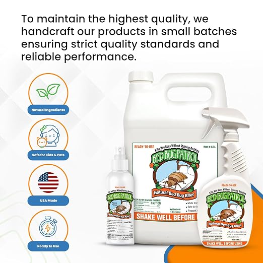 Bed Bug Patrol Bed Bug Spray & Killer – 24oz | Fast-Acting Treatment Kills Bed Bugs, Eggs & Larvae on Contact | Plant-Based Natural Formula | Safe for Home, Family & Pets