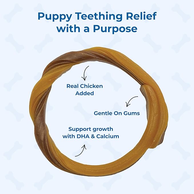 N-Bone Puppy Teething Ring Pumpkin Flavor, 3.6 Oz, 3 Rings