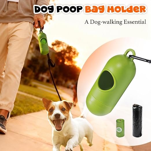 Metal Dog Poop Trash Can Outside, Odor Control & Waterproof, 1.3Gal | Pet Waste Garbage Can with Lid & Foot Pedal - Includes 30 Bags, a Bag Holder, and Lawn Stakes for Outdoor Security