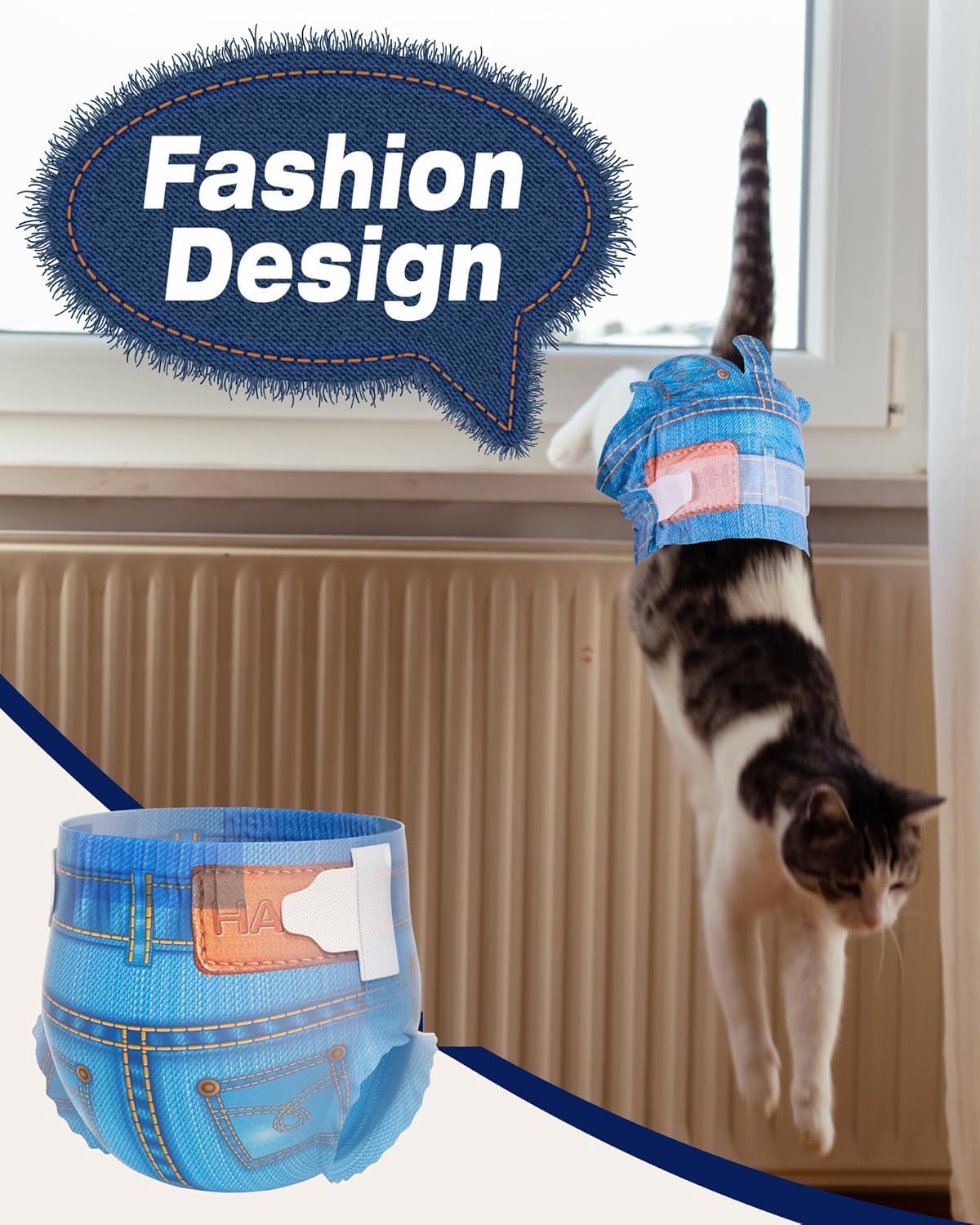 Pet Soft Dog Diapers Female, Disposable Dog Diapers, Cat Diaper for Female Cats, Puppy Diaper 16pcs Medium