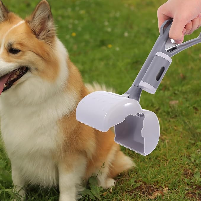 Abaodam Heavy Duty Dog Pooper Scooper with Handle Portable Yard Poop Scoop for Large Dogs Sturdy Pet Waste Picker