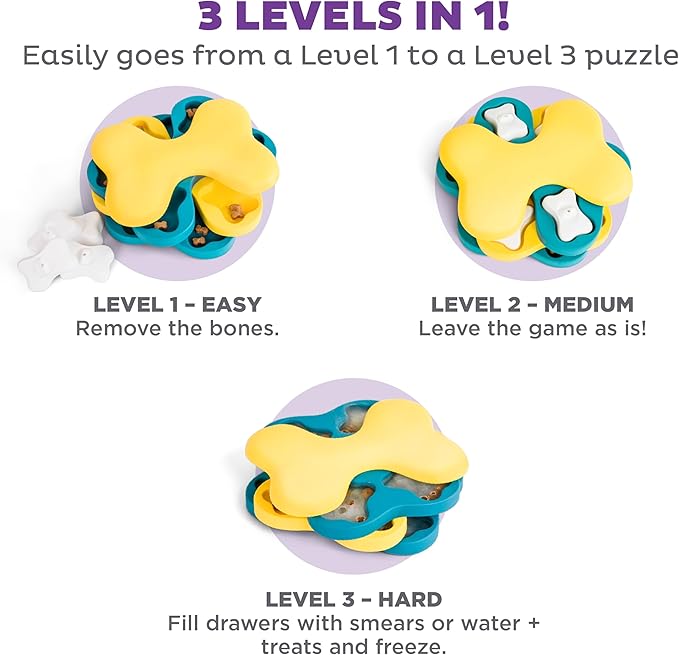 Outward Hound by Nina Ottosson Dog Tornado – Interactive Treat Puzzle Enrichment Toy, 3 Spinning Layers, Level 2 Intermediate