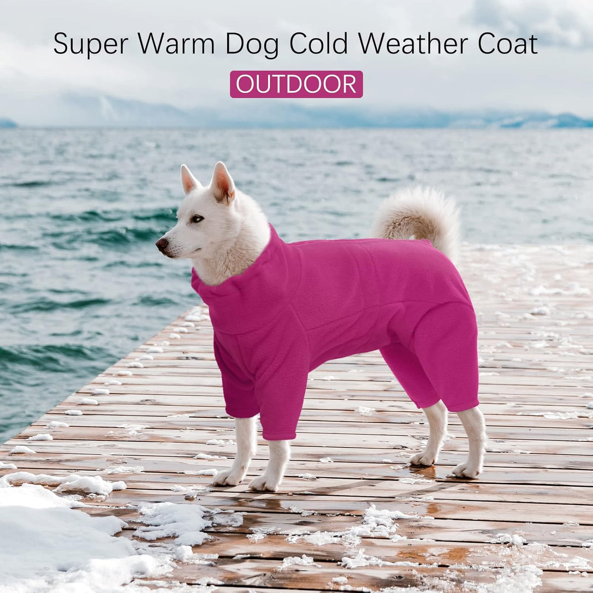 ROZKITCH Medium Dog Clothes, Pet Windproof Warm Cold Weather Jacket Vest Cozy Jumpsuit Apparel Outfit Clothes for Small Medium Large Dog Walking Hiking Sleep Pink M