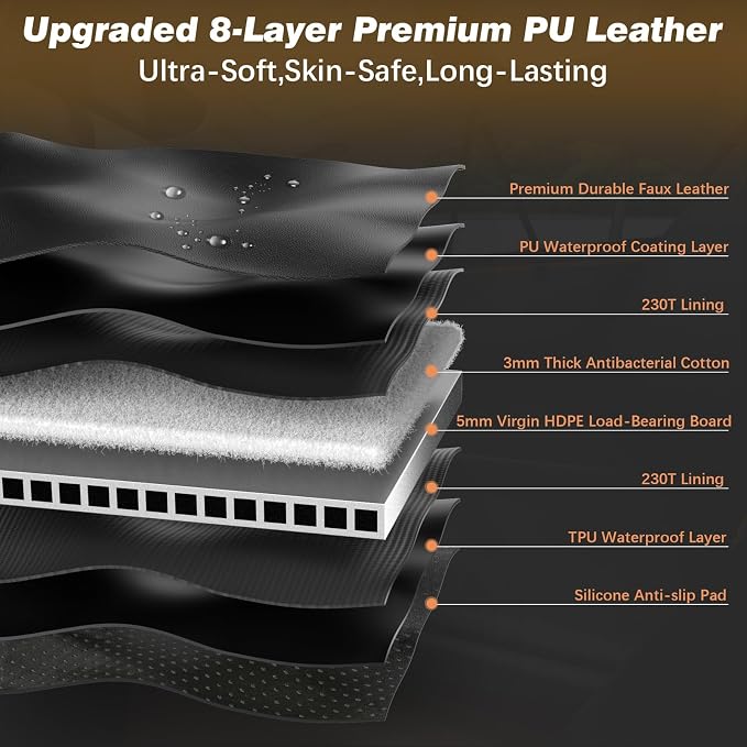 Gusil Back Seat Extender for Dogs: Mobile Cozy Pet Den! Skin-Safe Padding, Heavy-Duty PU Leather with Hard Bottom, 450lb Capacity-Waterproof, Non-Slip, 45% More Space (Fits Cars, SUVs & Small Trucks)