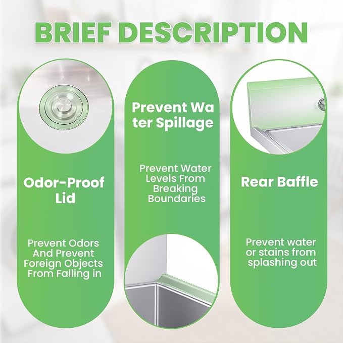 Pet Bathing Tub Station, Heavy Duty Utility Wash Basin for Garage Workshop, Compact Freestanding Commercial Catering Sink for Business Owners.