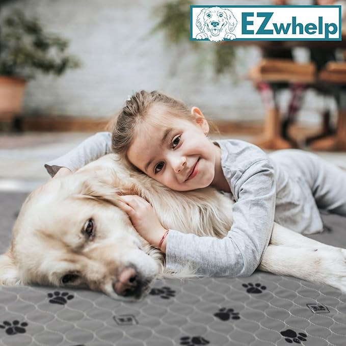 EZwhelp Reusable Quick Dry Pad - Waterproof Pet Pee Pads Washable for Large Dogs - Non-Slip Dog Training Pads, Fast Absorbent - Reusable Potty Pads for Cats and Dogs - 50" x 80" Pack of 1