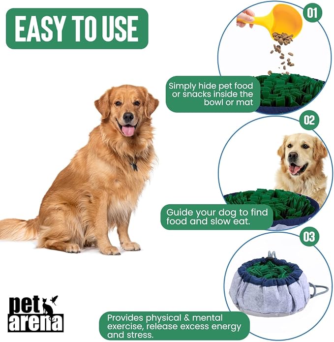 PET ARENA Large Sniffing Mat 25 x 25 Inch Interactive Feeding Toy | Promotes natural hunting instincts, reduces boredom, supports mental stimulation, and provides engaging playtime for pets.