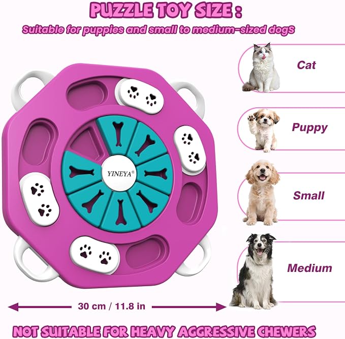YINEYA Dog Puzzle Toy, Enrichment Toys for Dogs Training IQ & Treat Brain Games, Dog Toys to Keep Them Busy, Mental Stimulation for Dogs, Puppy Toy for Treat Dispensing, Puzzle for Small, Medium, Cats