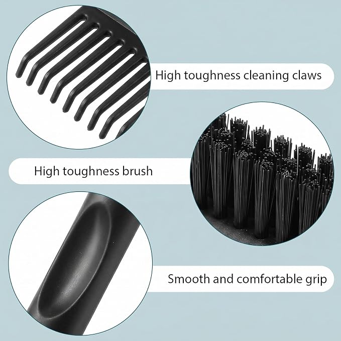 2-in-1 Hair Brush Cleaner & Remover Tool Brush Cleaning Tool Comb Cleaner Effective Hairbrush Cleaners Small and Portable for Travel Man Woman Home Salon Removing Hair Dust(Green)