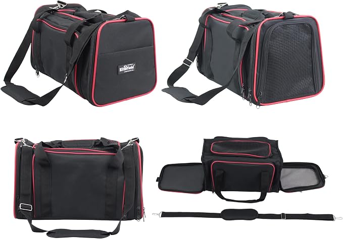 EliteField Expandable Soft Pet Carrier (3 Year Warranty, Airline Approved), Multiple Sizes and Colors Available (20" L x 12" W x 11" H, Black)
