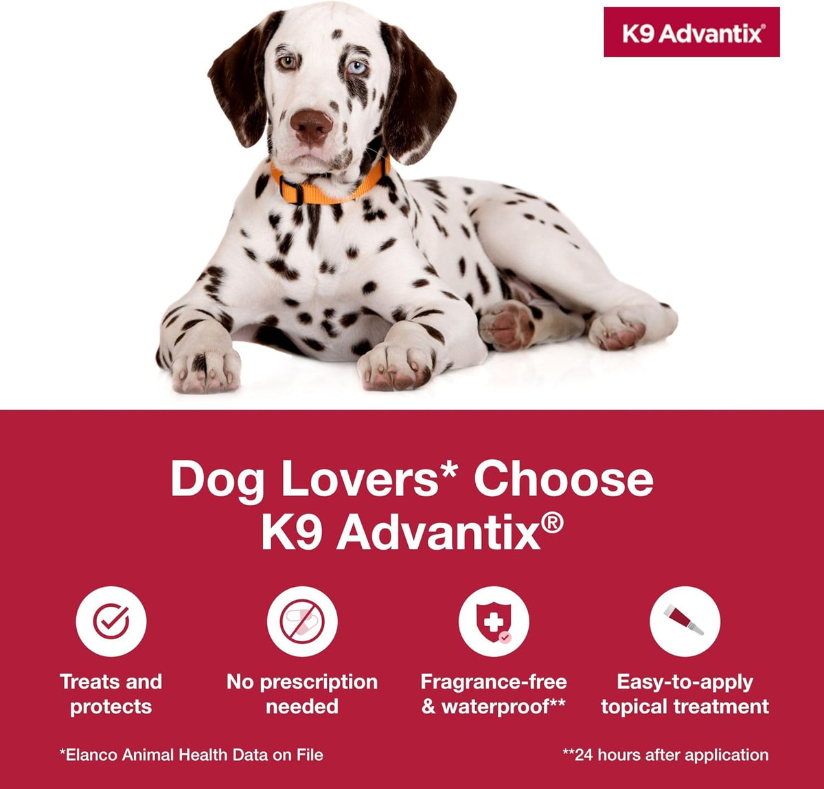 K9 Advantix Flea, Tick & Mosquito Prevention for Dogs 21-55 lbs. | Flea Drops for Large Dogs | Apply Monthly | 2 Treatments