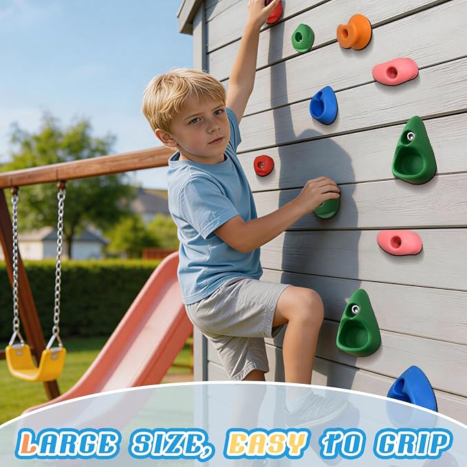 20 PCS Rock Climbing Wall for Kids,Rock Wall Climbing Holds,Adults Climbing Wall Grip Kits Holds Up to 230 lbs for Outdoor Indoor Home Playground Climbing Wall Holds
