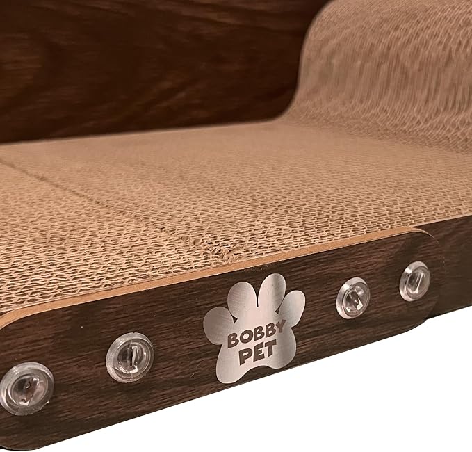 Cat Scratcher Sofa - 26" Cat Scratcher Lounge for Indoor Cats, Long Lasting Scratching Pads, Furniture Protector