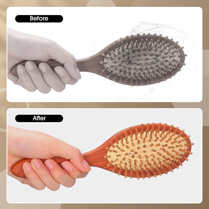 Yaomiao 2 Pcs Hair Brush Cleaner Tool 2-in-1, Gray Hairbrush Cleaner for Removing Hair Dust, Mini Comb for Removing Dirt, Home Salon Use