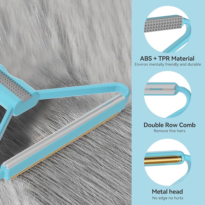 Pet Hair Remover 3-Pack,Dog Cat Fur Tool,Portable Carpet Scraper | Multi Purpose Pet Hair Removal Brush, Fits Carpets Clothes Car Mats Couch Pet Bed Furniture, Removes Fur Lint & Fuzz