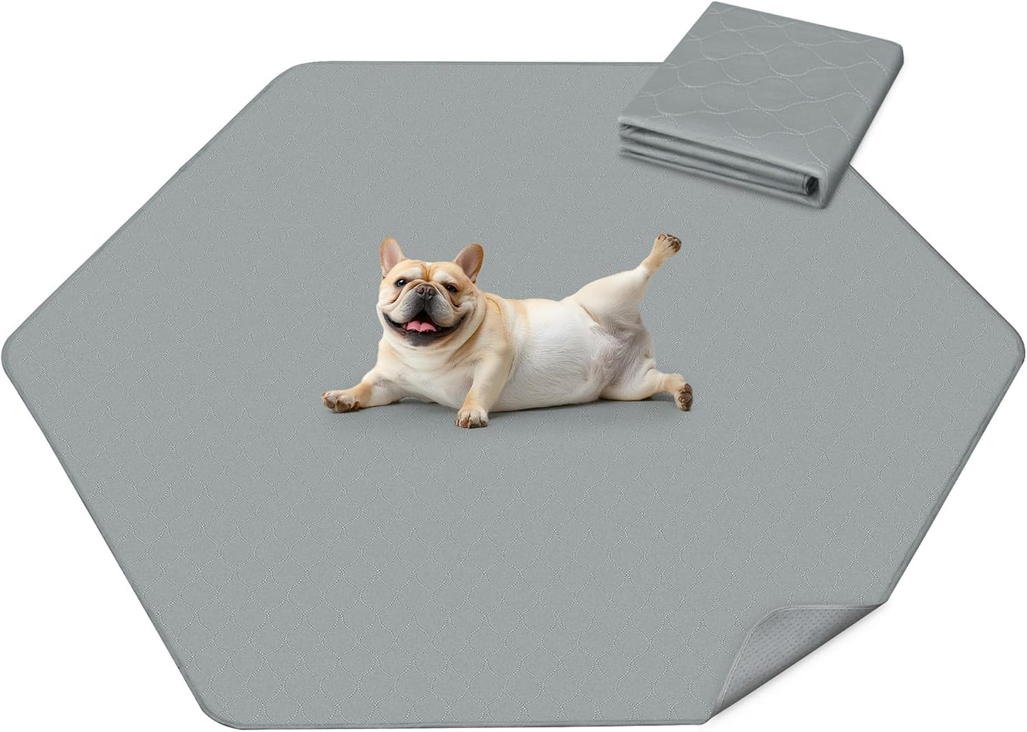 FXW Washable Pee Pads for Dogs, Puppy Pads with Super Absorbent, Specifically Designed for FXW Rollick/Homeplus 32inch 6 Panels Dog Playpen, 35" Hexagon, Gray, 1 Pack