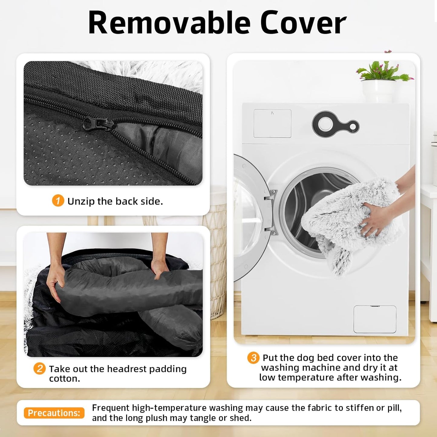 GGIB Calming Dog Bed Fluffy Plush Dog Mat for Furniture Protector with Removable Washable Cover for Large Medium Small Dogs and Cats (Extra Extra Large, Light Grey)