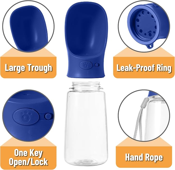 Mr. Pen- Portable Dog Water Bottle, 19 oz, Large | Leak Proof Puppy Water Dispenser with Drinking Feeder for Pets, Outdoor Walking, Hiking, Travel, Not Dishwasher Safe