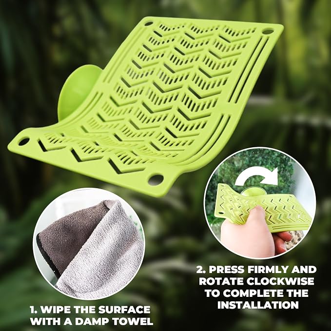Plastic Frog Hammock with Suction Cup, Frog Habitat Platform, Reptile Decorations for Terrarium, Frog Tank Accessories, Terrarium Decor for Tree Frog, African Dwarf Frog, Frog and Toad