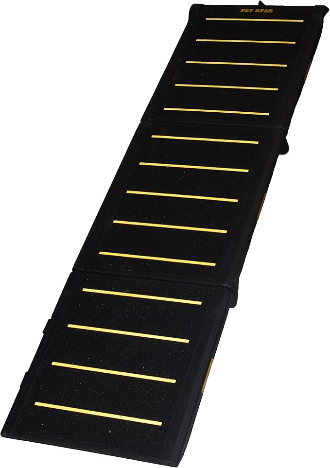 Pet Gear Tri-Fold Portable Pet Ramp for Dogs and Cats, 71" Long, Extra Wide, Holds up to 200lbs, Patented Design, Compact/Easy Fold with Safety Tether, Available in 2 Models
