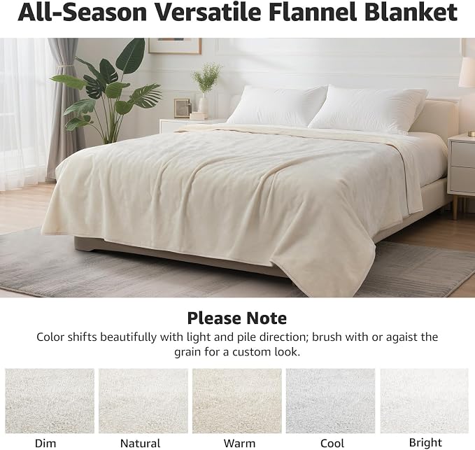 LOOBANI Waterproof Blanket for King Bed, Couch Cover 85" x 108", Beige | Reversible Soft Flannel Large Dog Blankets, Spill-Proof Sofa Cover for Furniture Protection, Pet Hair Resistant, Noise Free