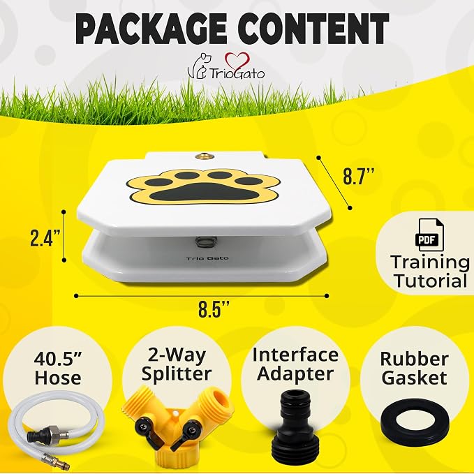 Trio Gato's Outdoor Dog Water Fountain Step On, Dog Sprinkler Paw Activated, Drinking Pet Dispenser, Provides Fresh Water, Sturdy, Easy to Use